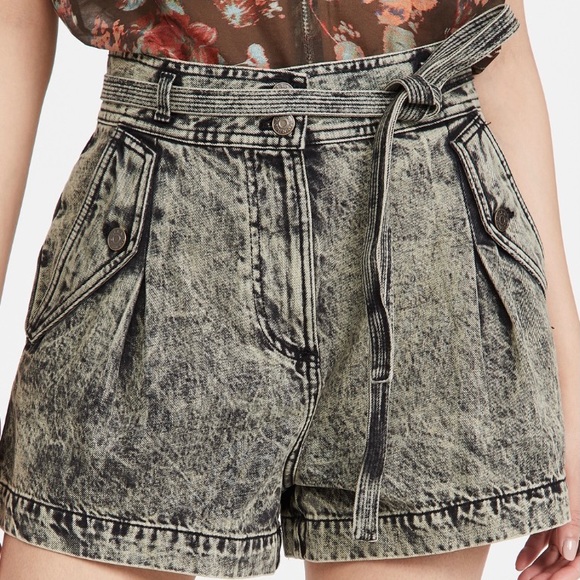 Ulla Johnson Alec Tie-Waist Short, size 12, green-lt, NWT - Picture 3 of 3